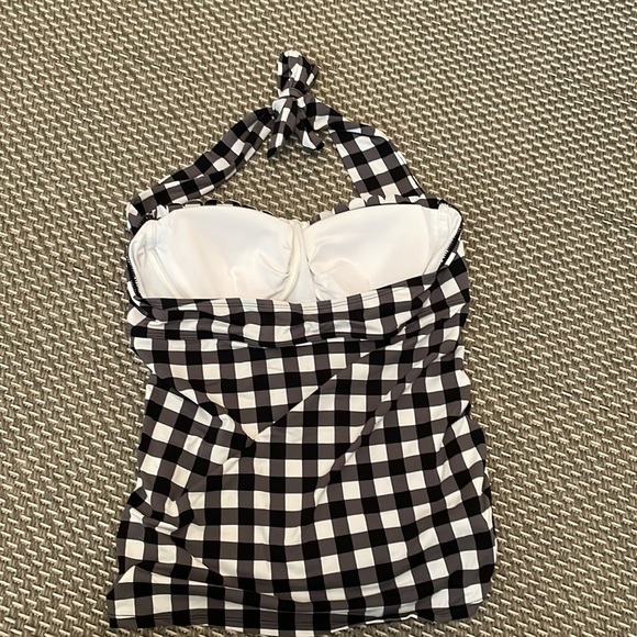 Loft Beach Gingham Ruched Halter Tankini Top & Bottom - Picture 3 of 7